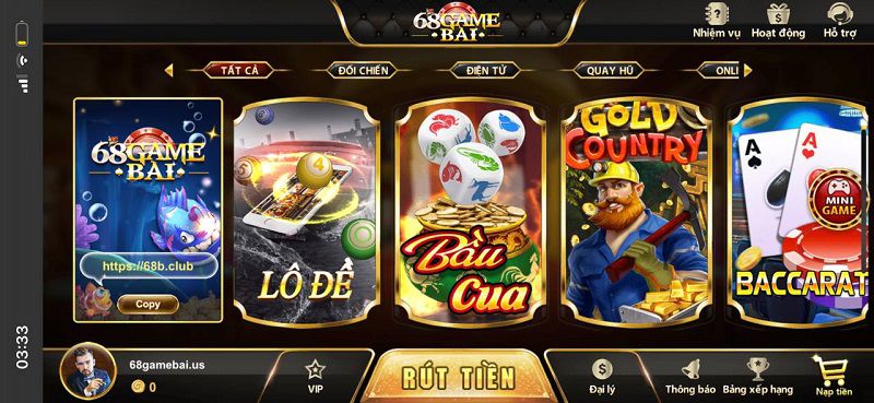 Casino trực tuyến uy tín nhất 68 game bài có rất nhiều sảnh chơi