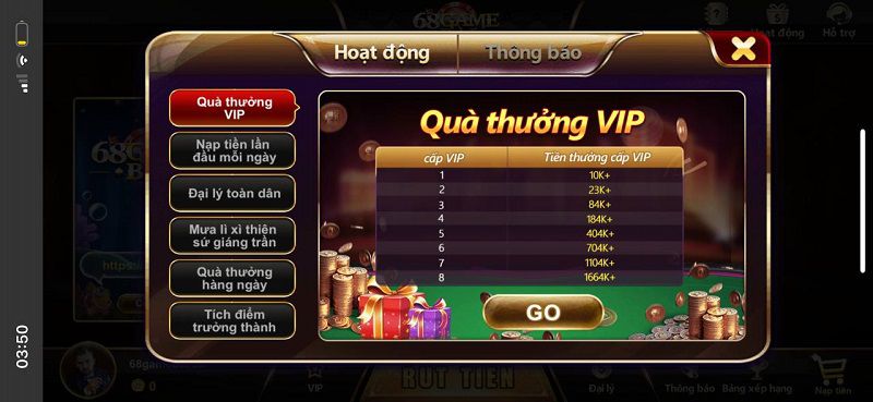 Casino trực tuyến uy tín nhất 68 game bài có rất nhiều khuyến mãi